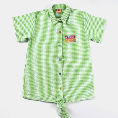 Girls PC Emb Top Happy Colors-Green