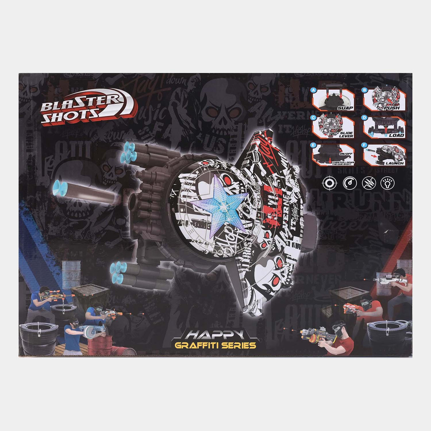 Blaster Shield Target Play Set With Soft Bullets