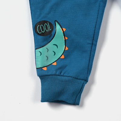 Infant Boys Cotton Terry Sleeping Pyjama Cool-Fjord Blue