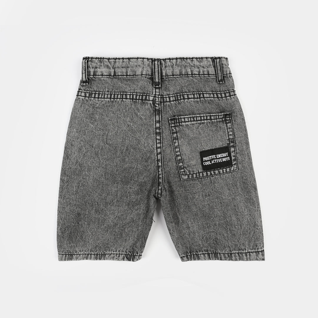Boys Denim Short Positive Energy-Dark Grey