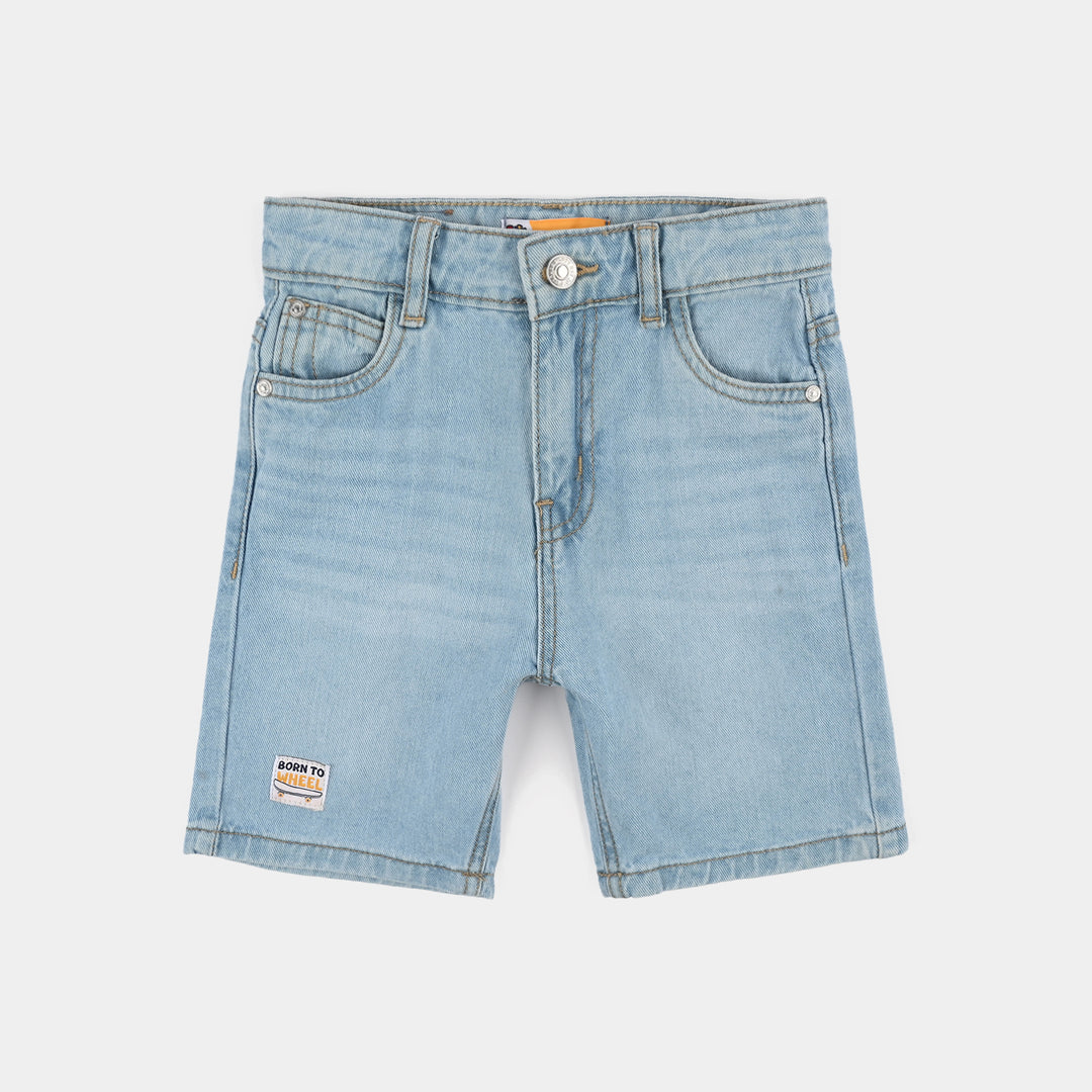 Boys Denim Short Born To Wheel-LT.Blue