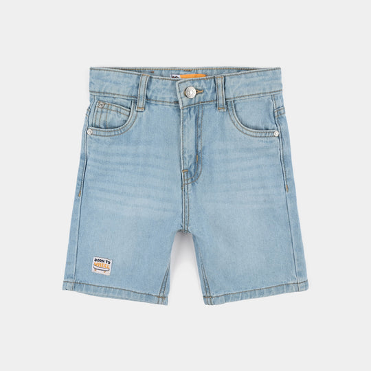 Boys Denim Short Born To Wheel-LT.Blue