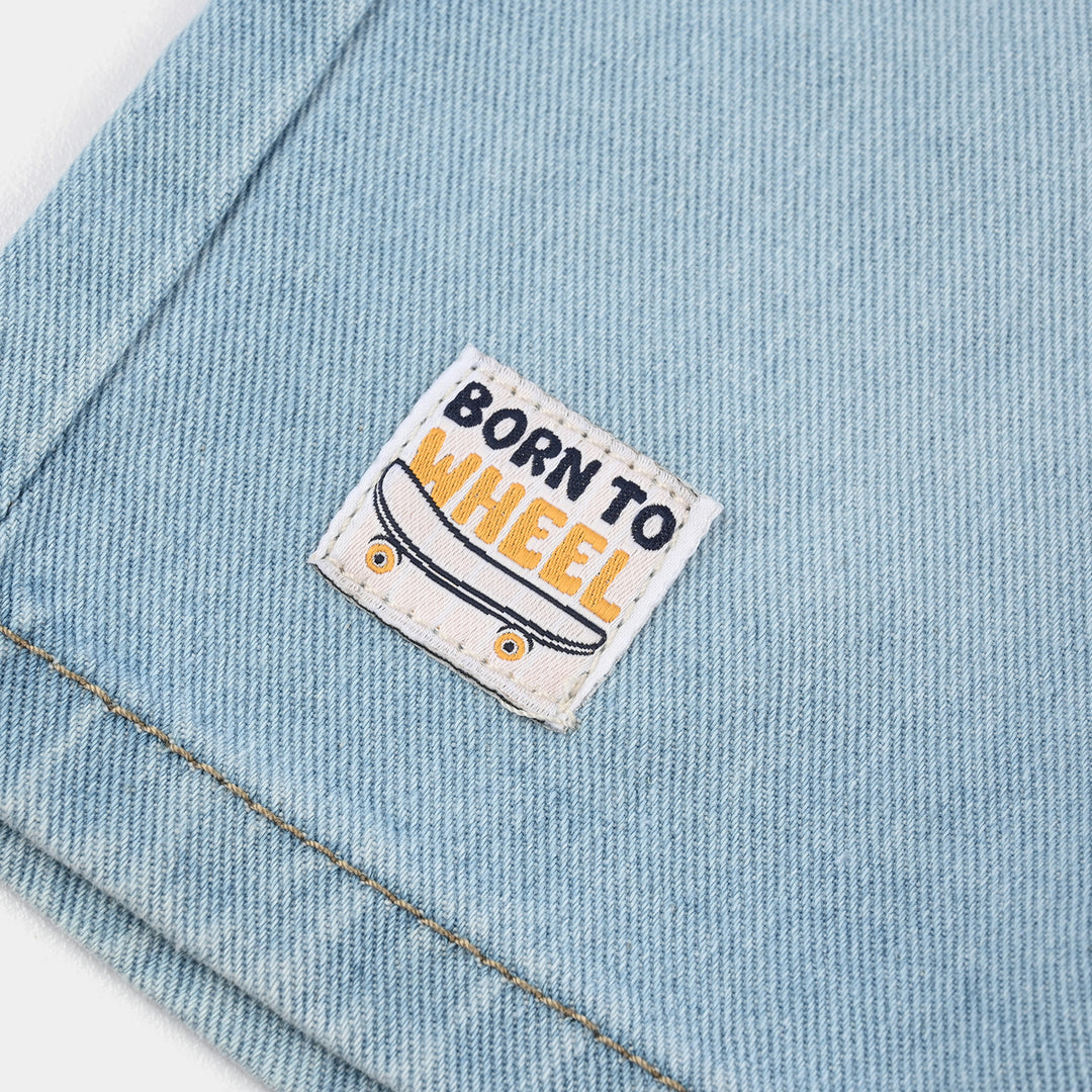 Boys Denim Short Born To Wheel-LT.Blue