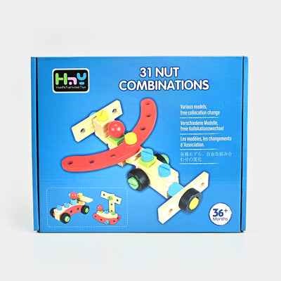 Wooden Nut Puzzle Combinations 31pcs