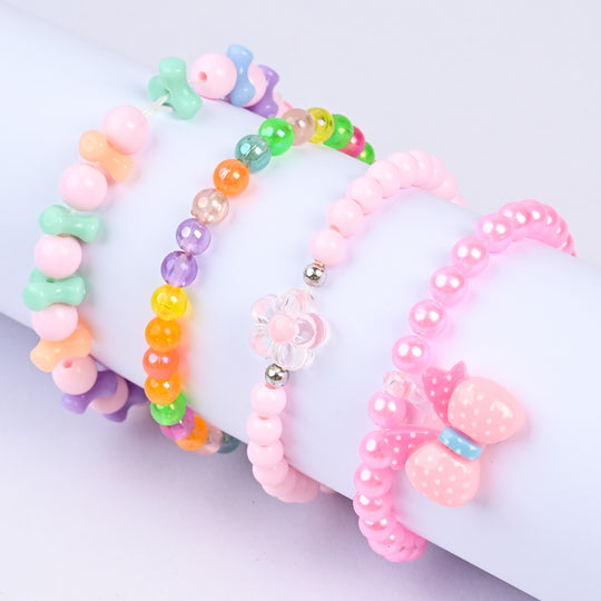 Girls Charm Beaded Bracelet Set