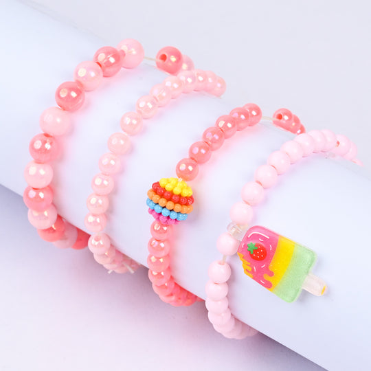 Girls Charm Beaded Bracelet Set