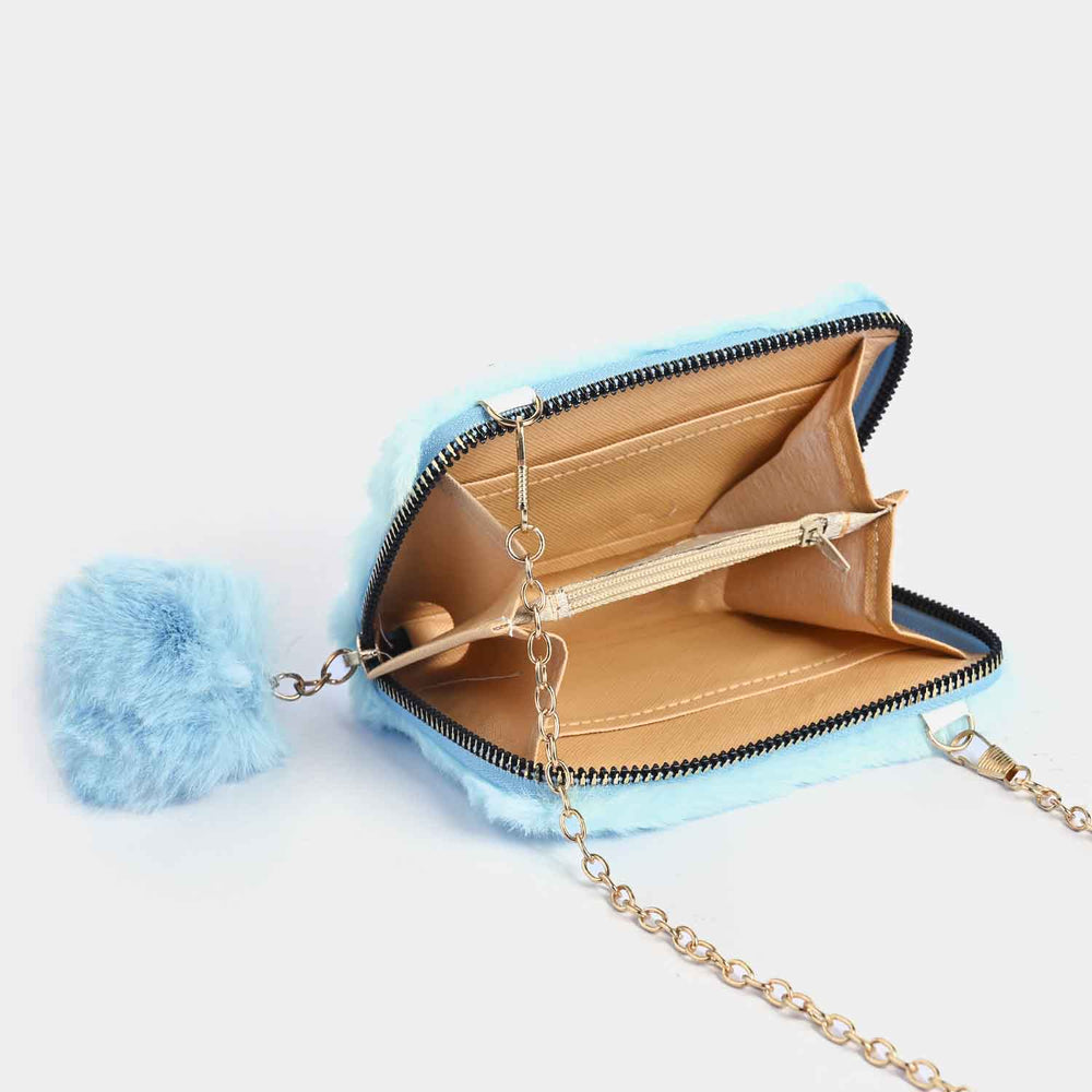 GIRLS FUR FASHION HAND BAG/WALLET