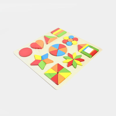 Wooden Geometric Shapes Puzzle Learning Toy