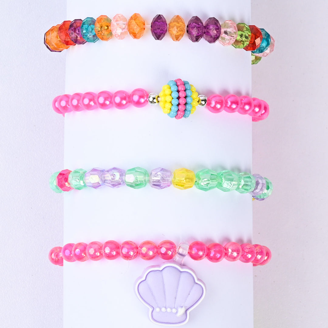 Girls Charm Beaded Bracelet Set