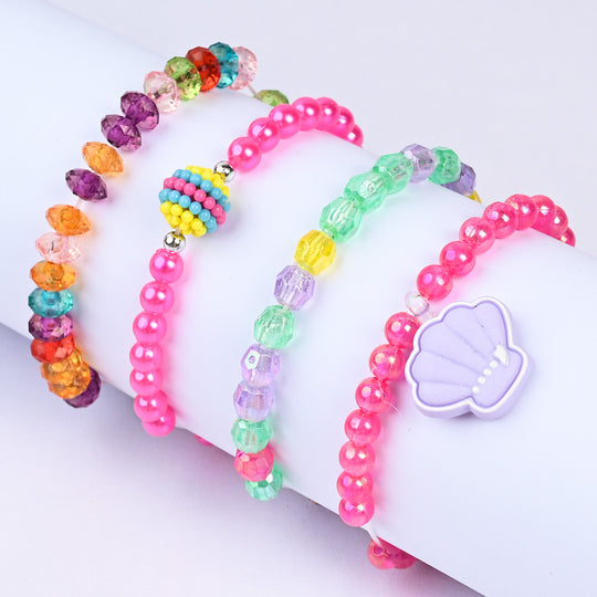 Girls Charm Beaded Bracelet Set