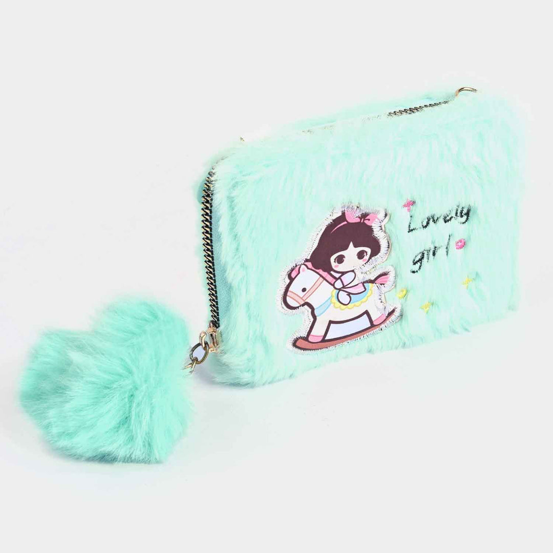 Girls Fur Fashion Hand Bag/Wallet