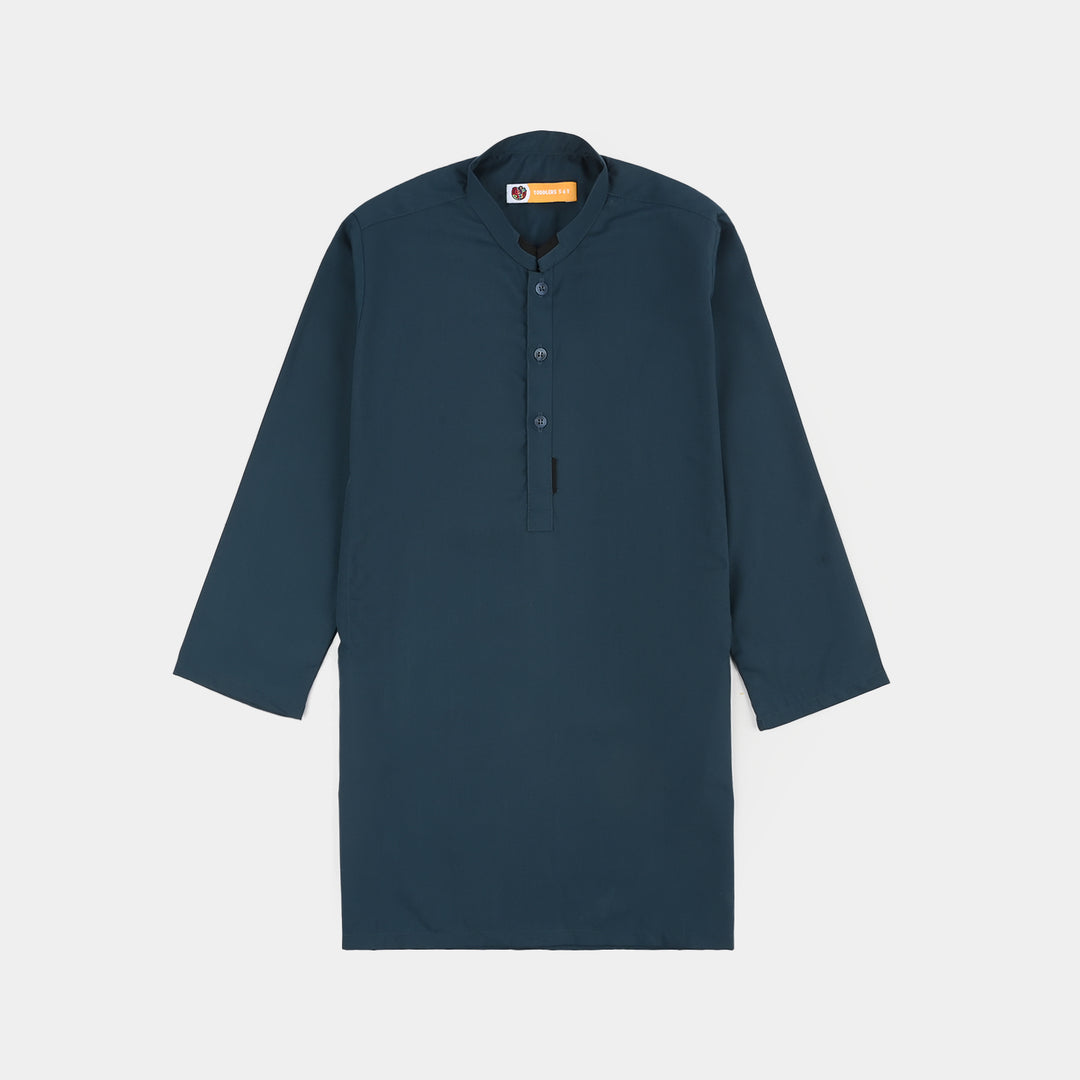 Boys Poly Viscose Kurta Pajama (Contrast)-GREEN