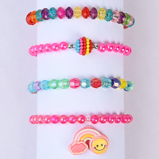 Girls Charm Beaded Bracelet Set