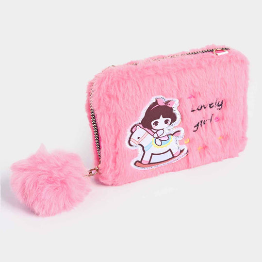 Girls Fur Fashion Hand Bag/Wallet