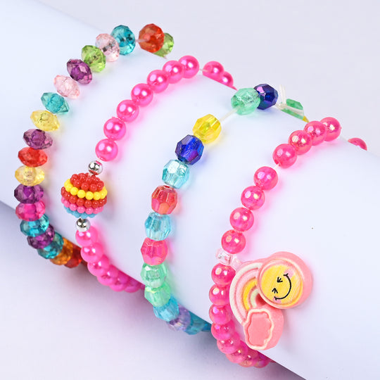 Girls Charm Beaded Bracelet Set