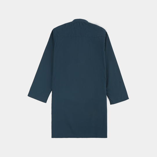 Boys Poly Viscose Kurta Pajama (Contrast)-GREEN