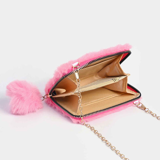 Girls Fur Fashion Hand Bag/Wallet