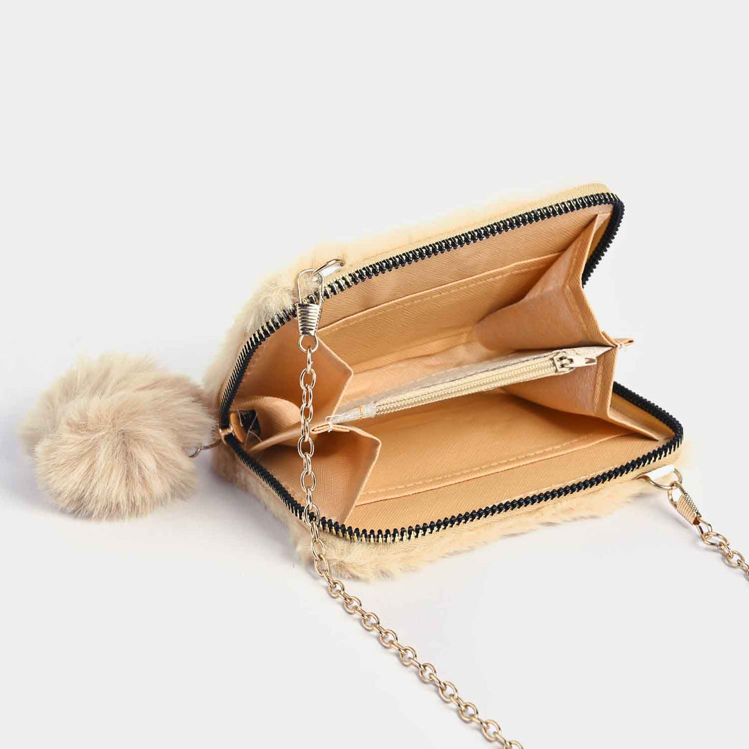 GIRLS FUR FASHION HAND BAG/WALLET