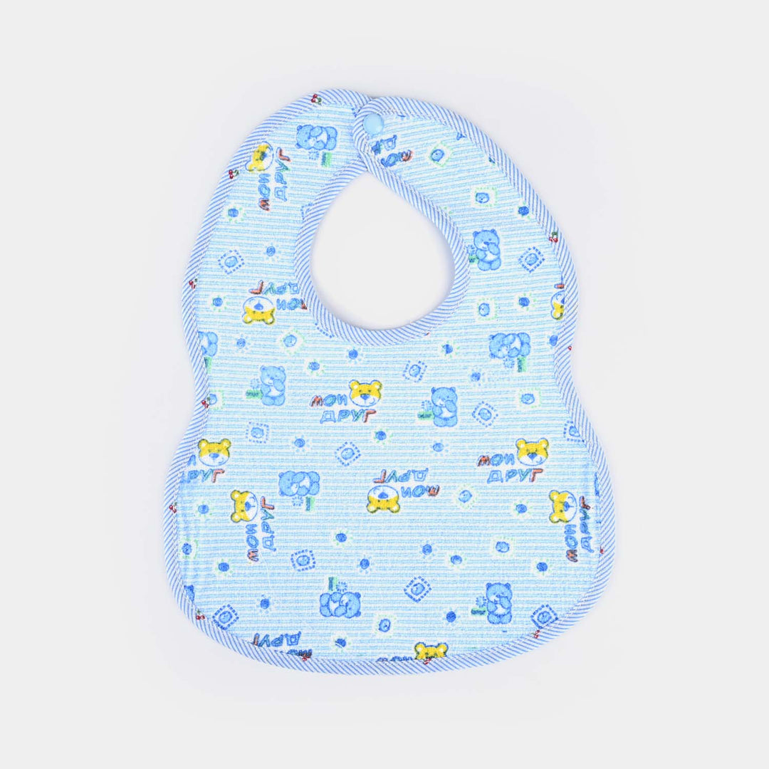 Baby Bib Button Medium 9Months | Blue