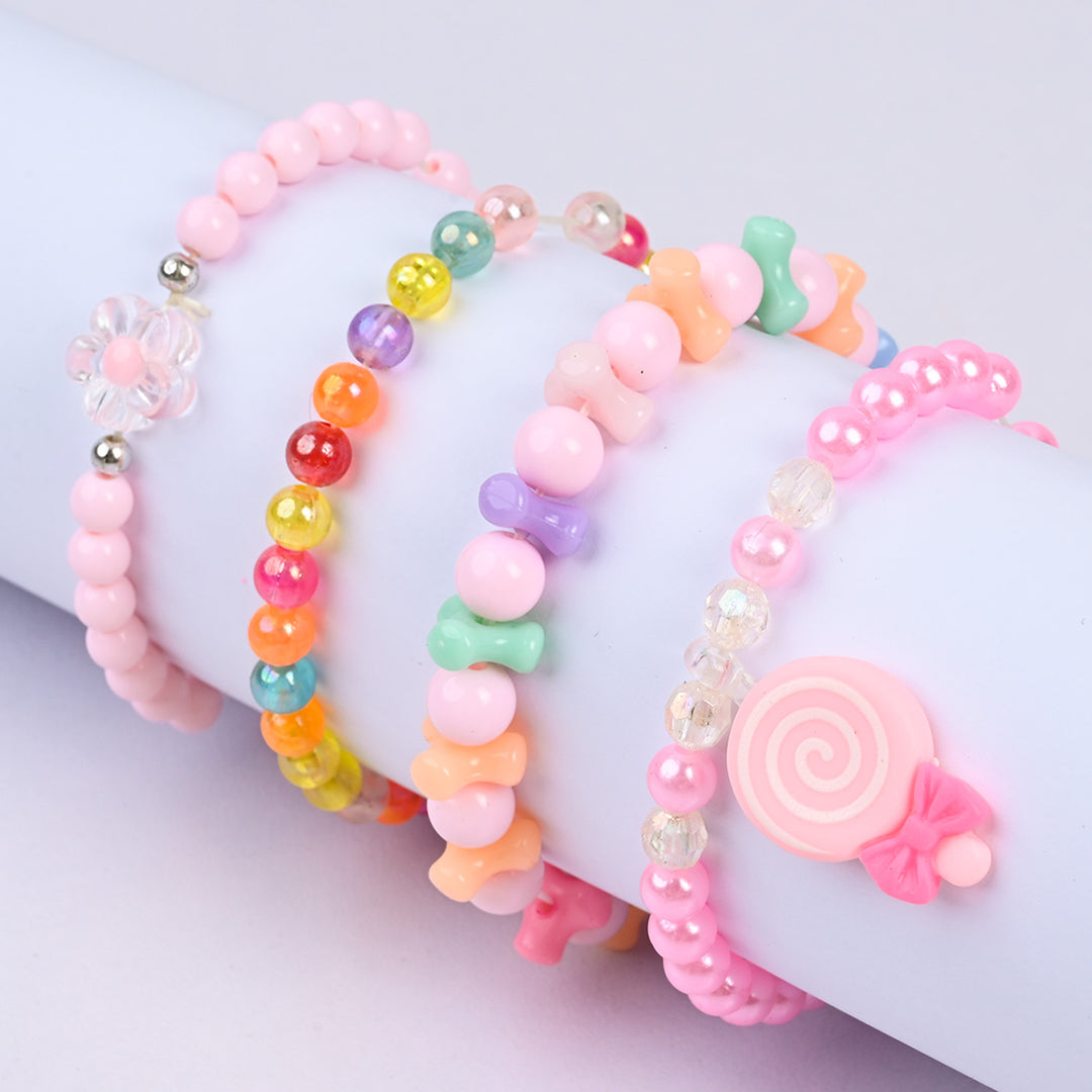 Girls Charm Beaded Bracelet Set