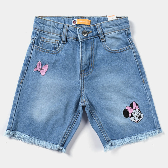 Girls Denim Short-Ice Blue