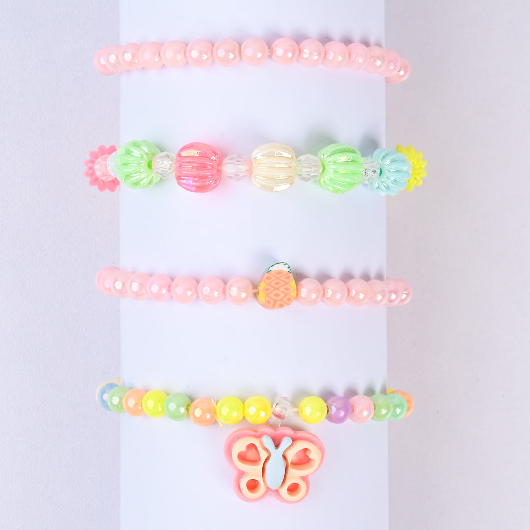 Girls Charm Beaded Bracelet Set