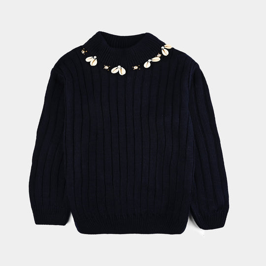 Girls F/S Sweater Murex-NAVY