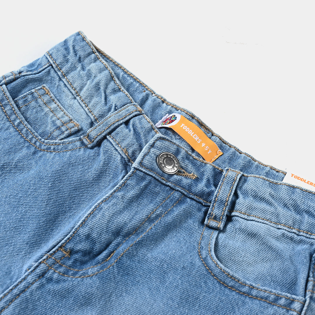 Girls Denim Short-Ice Blue