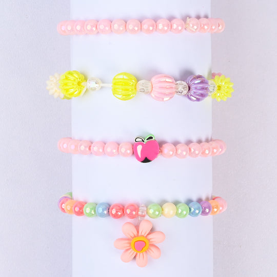 Girls Charm Beaded Bracelet Set