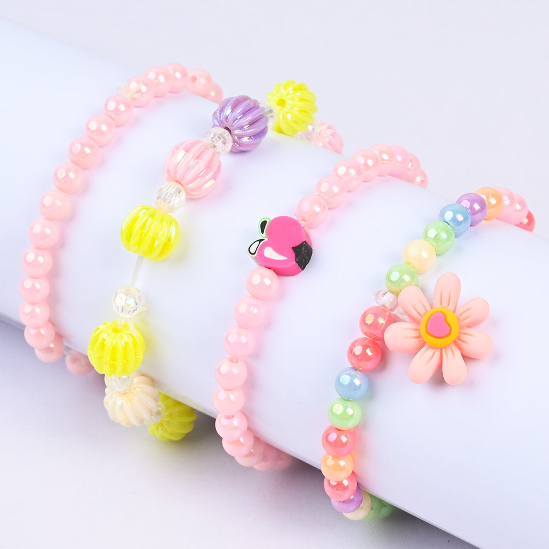 Girls Charm Beaded Bracelet Set