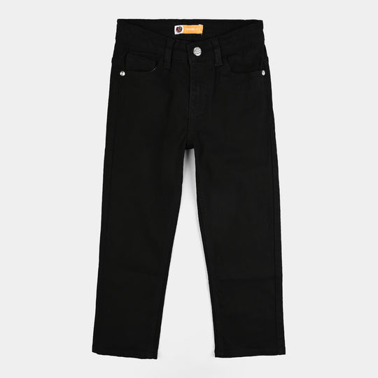 Girls Denim rigid Basic Pant-BLACK