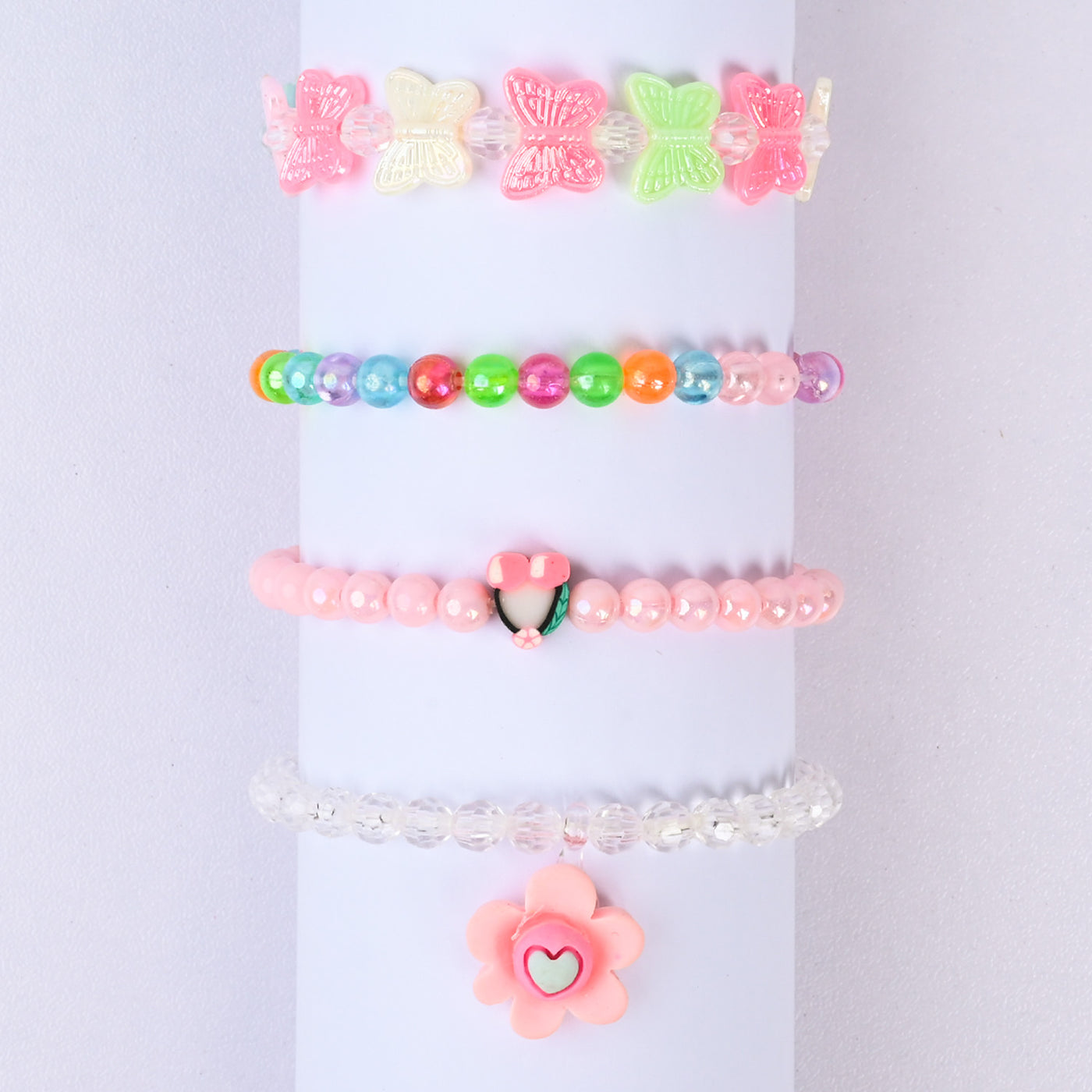 Girls Charm Beaded Bracelet Set