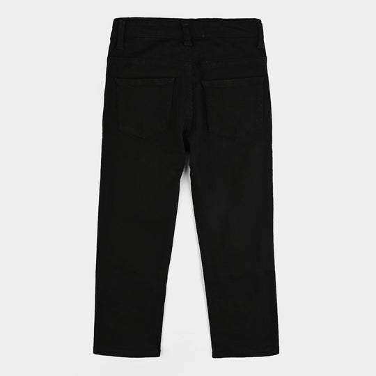 Girls Denim rigid Basic Pant-BLACK