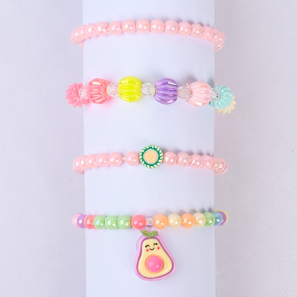 Girls Charm Beaded Bracelet Set