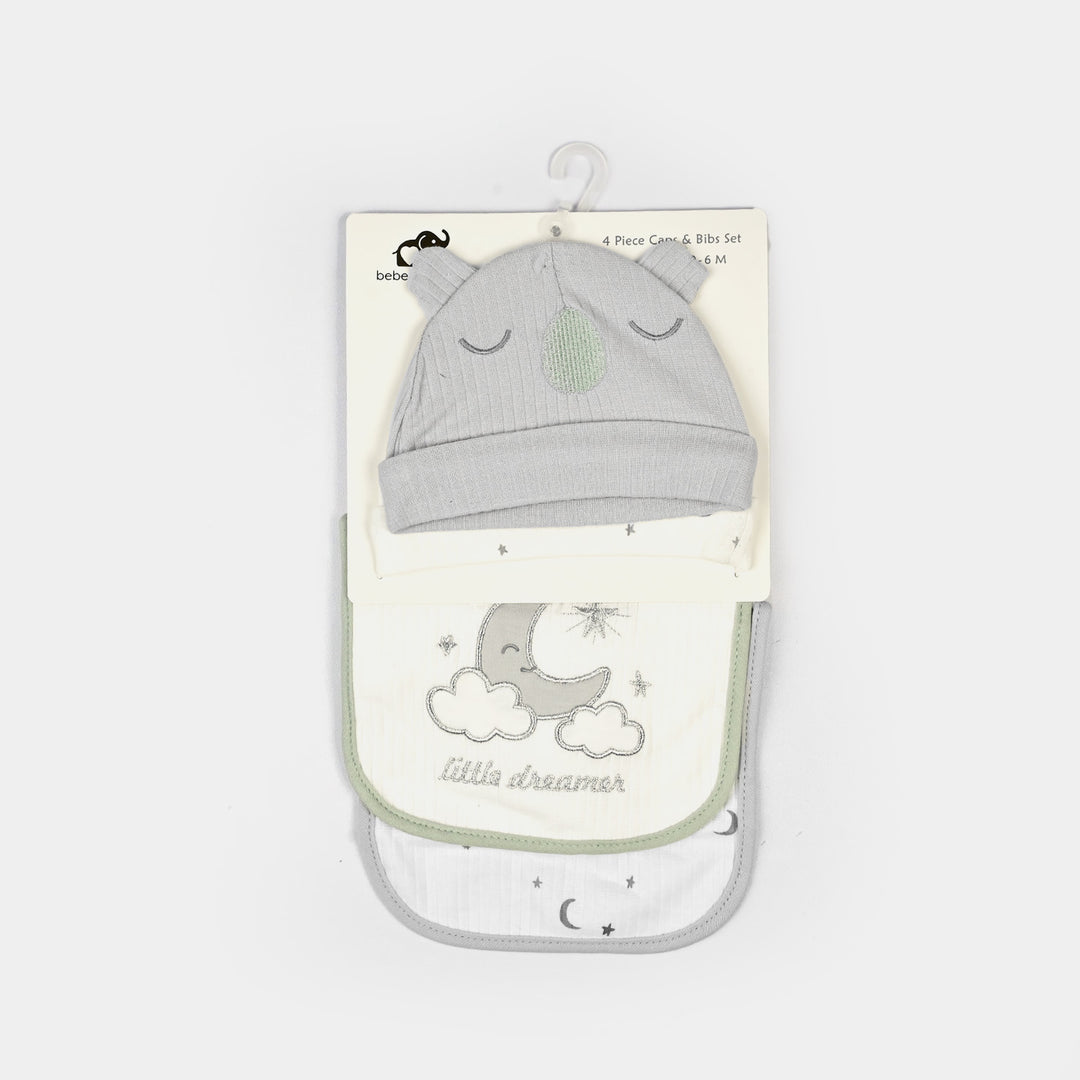 Infant Caps & Bib Set | 0-6M