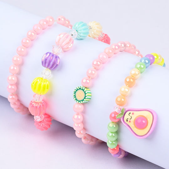 Girls Charm Beaded Bracelet Set