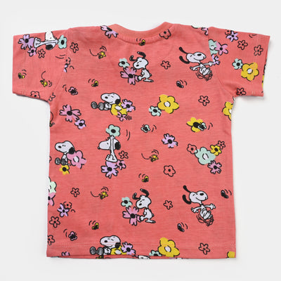 Infant Girls Cotton Jersey T-Shirt - Salmon