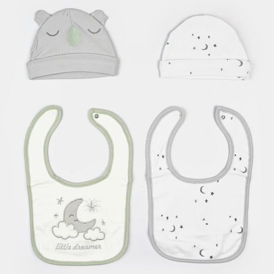 Infant Caps & Bib Set | 0-6M