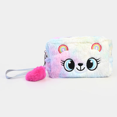 Cute Soft Fur Pouch For Girls