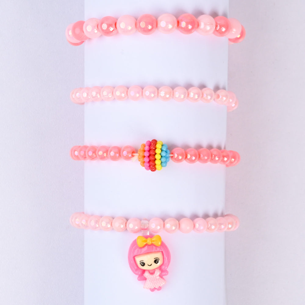 Girls Charm Beaded Bracelet Set