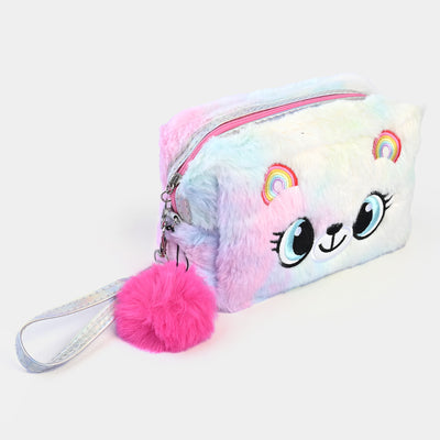 Cute Soft Fur Pouch For Girls