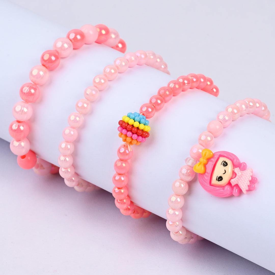 Girls Charm Beaded Bracelet Set