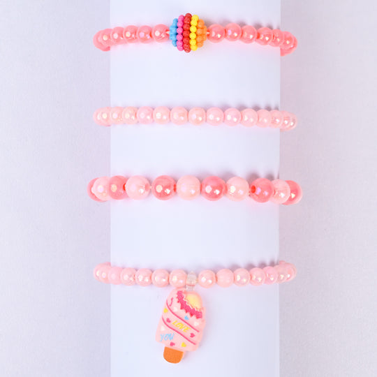 Girls Charm Beaded Bracelet Set