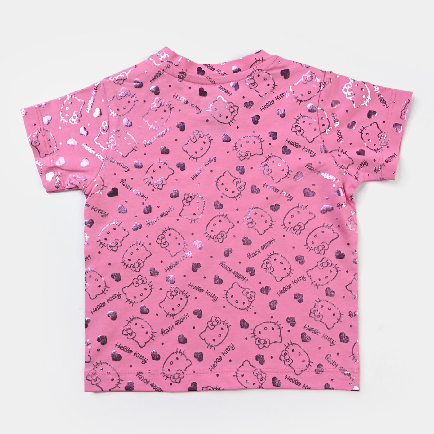Infant Girls Cotton Jersey T-Shirt Kitty-Candy Pink