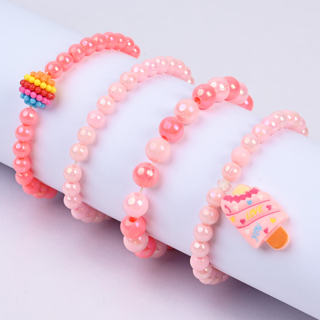 Girls Charm Beaded Bracelet Set