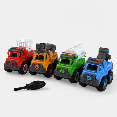 Disassembly Rescue Vehicles Toys 4PCs Play Set For Kids