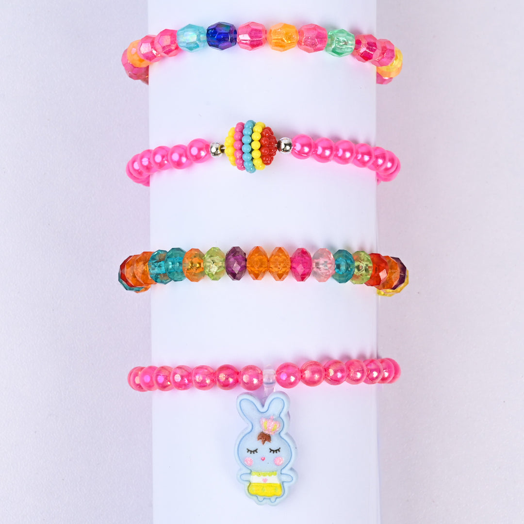 Girls Charm Beaded Bracelet Set