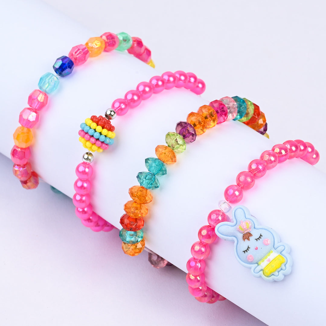 Girls Charm Beaded Bracelet Set