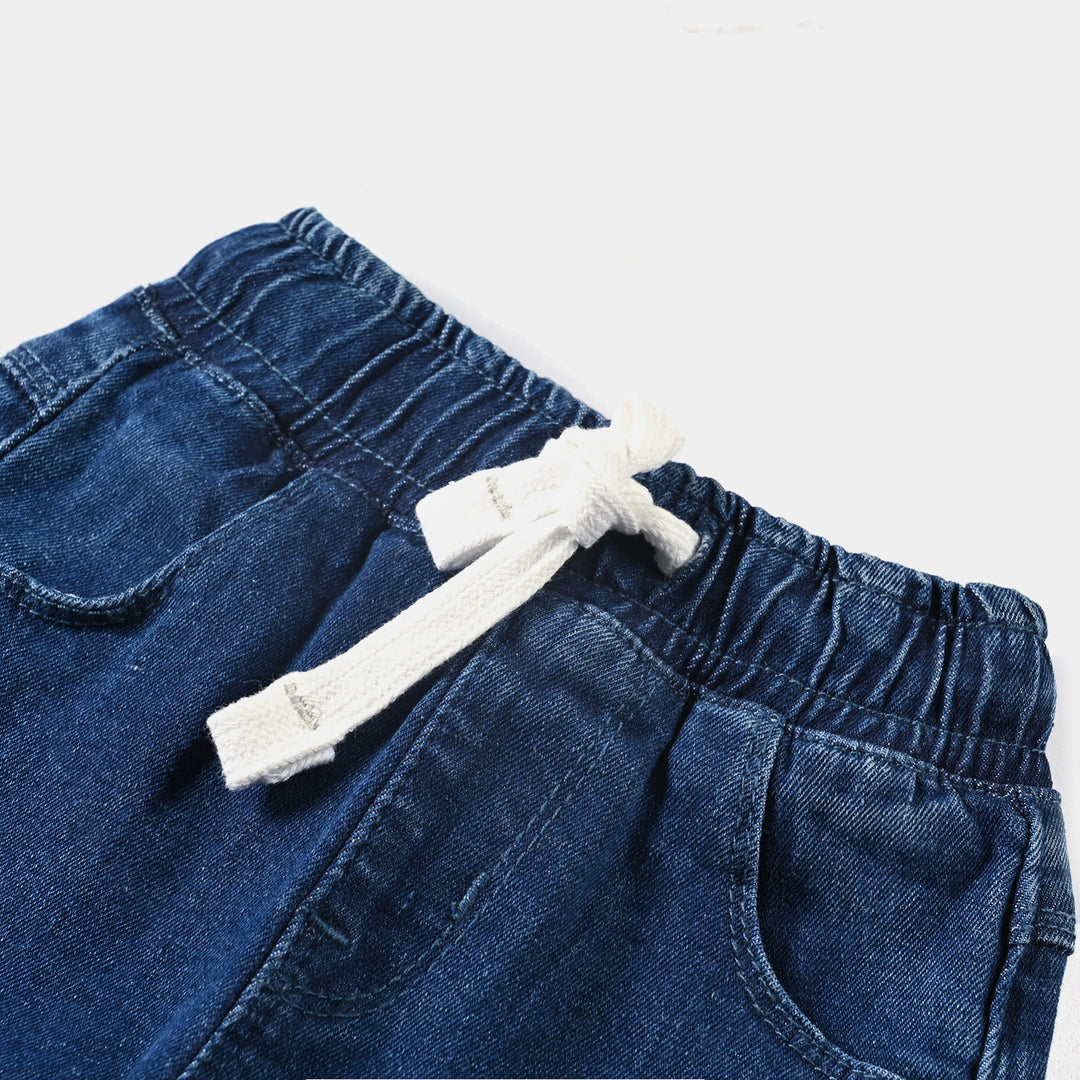 Infant Boys Denim Stretch Pant-Mid Blue