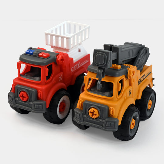 Disassembly Rescue Vehicles Toys 4PCs Play Set For Kids